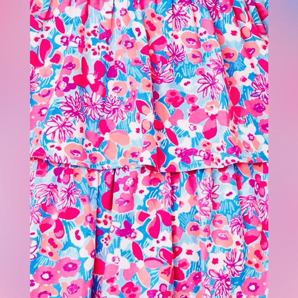 Lilly Pulitzer Women’s Faye V-Neck Tiered Ruffle Dress - Aura Pink Baby Bloomer - Picture 9 of 9